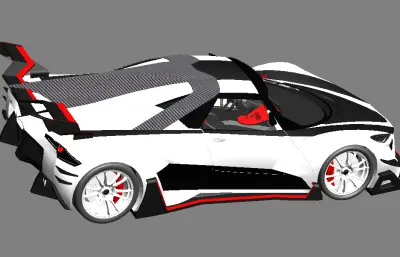 白色街道版超级跑车solidworks模型