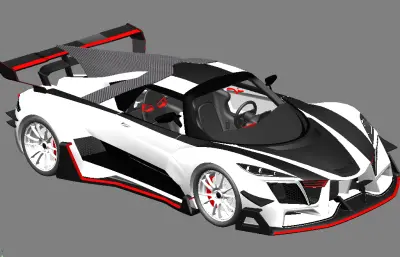 白色街道版超级跑车solidworks模型