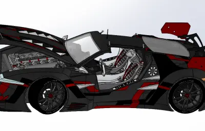 尼桑GTR跑车solidworks模型