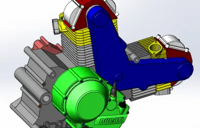 摩托气缸solidworks模型