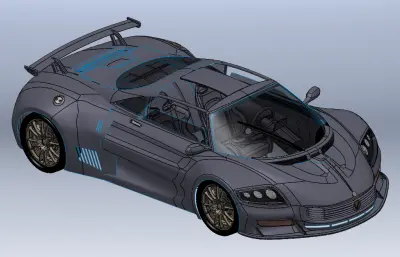 概念型跑车外壳solidworks模型