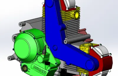 摩托气缸solidworks模型