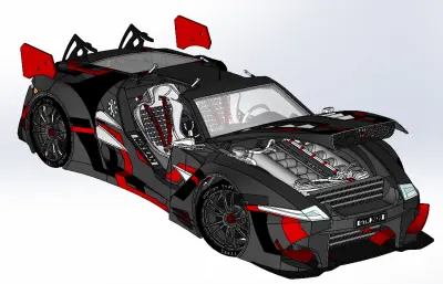 尼桑GTR跑车solidworks模型