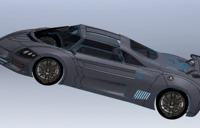 概念型跑车外壳solidworks模型