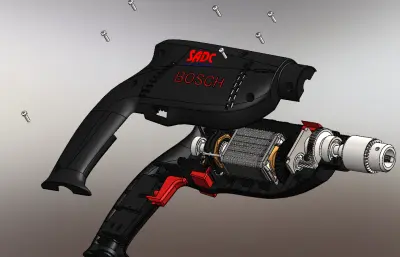 家用手电钻结构solidworks模型