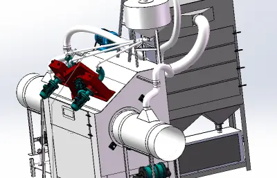 钢管外抛丸机solidworks模型