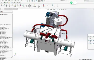 钢管外抛丸机solidworks模型