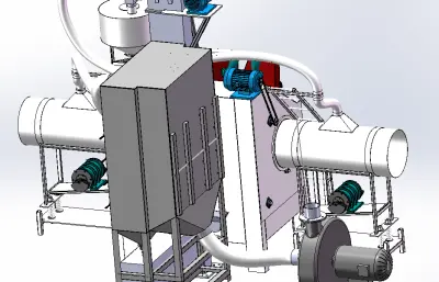 钢管外抛丸机solidworks模型