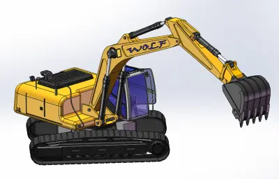 挖掘机solidworks模型图纸