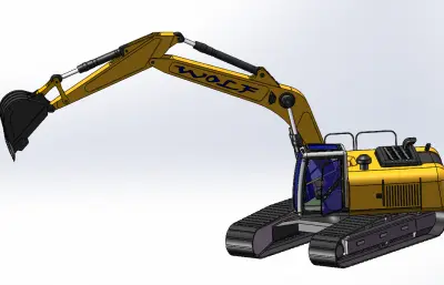 挖掘机solidworks模型图纸