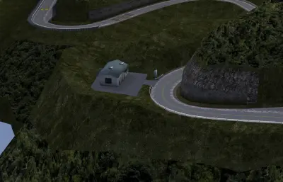 秋名山漂移飙车赛车道 秋名山全景塌陷模型