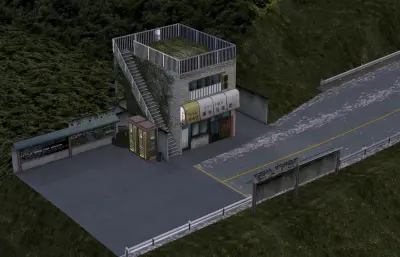 秋名山漂移飙车赛车道 秋名山全景塌陷模型