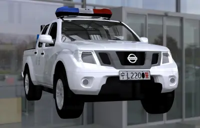 带灯牌巡逻车汽车3Dmax塌陷模型