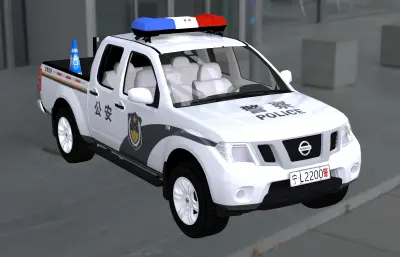 带灯牌巡逻车汽车3Dmax塌陷模型