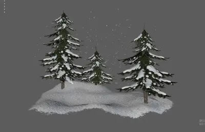 松树林下雪雪景