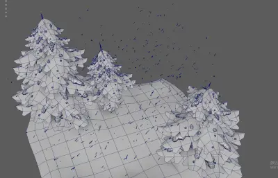 松树林下雪雪景