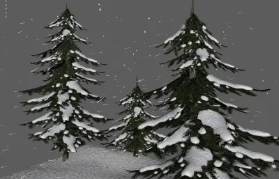 松树林下雪雪景