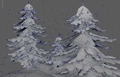 松树林下雪雪景