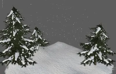 松树林下雪雪景