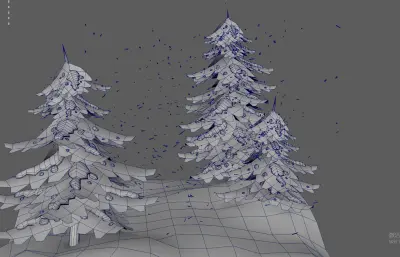 松树林下雪雪景