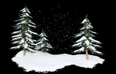 松树林下雪雪景