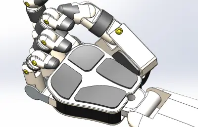 金属手掌,两种造型solidworks模型