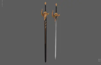 宝剑 长剑 游戏武器塌陷模型