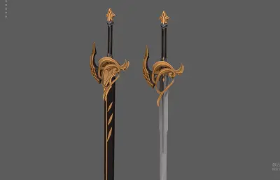 宝剑 长剑 游戏武器塌陷模型
