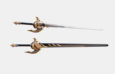 宝剑 长剑 游戏武器塌陷模型