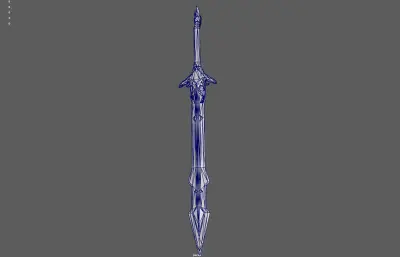 剑道具 长剑 游戏武器 塌陷模型