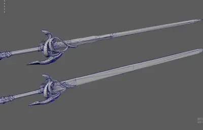 宝剑 长剑 游戏武器塌陷模型