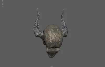 恶魔骷髅 妖兽魔鬼兽头 怪物头骨塌陷模型