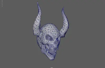 恶魔骷髅 妖兽魔鬼兽头 怪物头骨塌陷模型