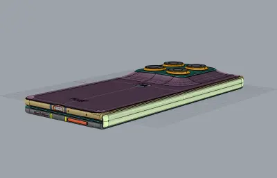 MOTO razr fold左右折叠手机外观rhino模型