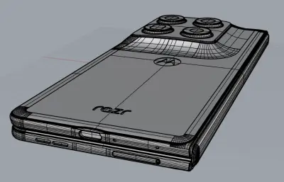 MOTO razr fold左右折叠手机外观rhino模型