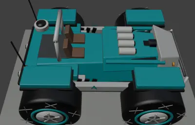 雷诺卡通小车blender模型