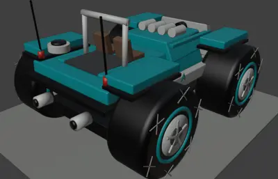 雷诺卡通小车blender模型