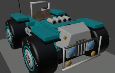 雷诺卡通小车blender模型