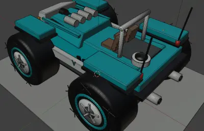 雷诺卡通小车blender模型