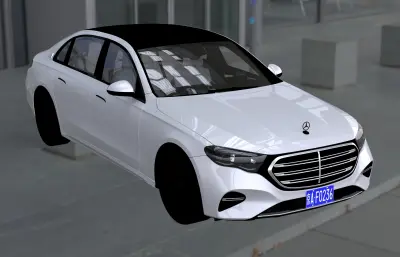 全新奔驰E300L长轴版高度还原实车3dmax塌陷模型