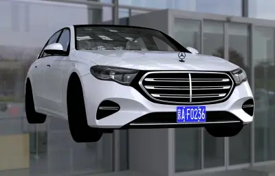 全新奔驰E300L长轴版高度还原实车3dmax塌陷模型