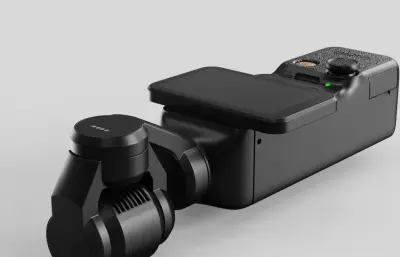 大疆Osmo Pocket 4口袋云台相机外形C4D,KEYSHOT模型
