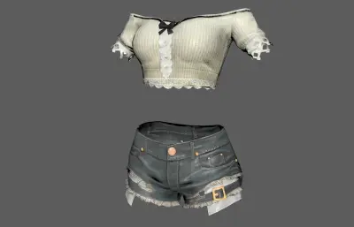 超短裤短袖 女装服装 美少女时装