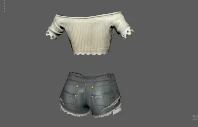 超短裤短袖 女装服装 美少女时装