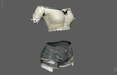 超短裤短袖 女装服装 美少女时装