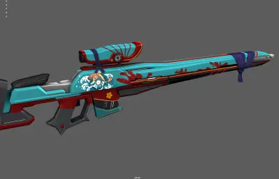 科幻狙击枪 枪械武器 阻击枪塌陷模型
