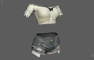 超短裤短袖 女装服装 美少女时装