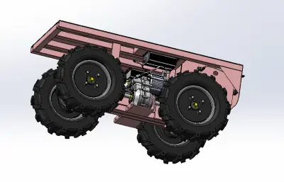 A450车辆总装,小型底盘运输车STEP模型