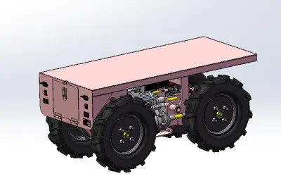 A450车辆总装,小型底盘运输车STEP模型