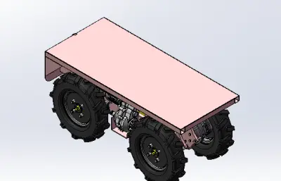 A450车辆总装,小型底盘运输车STEP模型